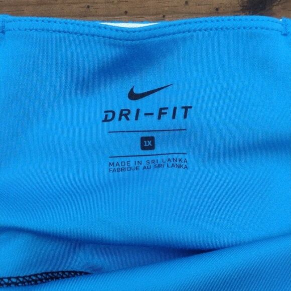 Nike Dri-Fit Color Block Black Red Blue Gray Leggings Size 1X - Picture 5 of 14